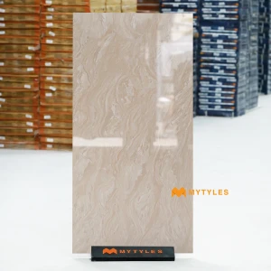 undefined-Cream Onyx Glossy Double Charged Marble Vitrified Tile Code38884 600x1200mm 2Pc