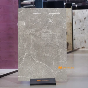 undefined-Slate Grey Marble Look Vitrified Slab Tile Code37327