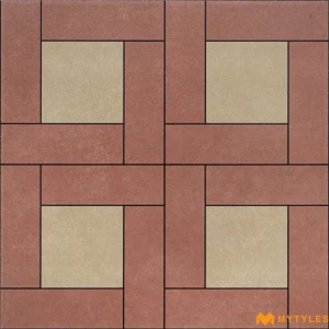 undefined-Clay Red Pinwheel Matt Ceramic Moroccan Tile Code39777 300x300mm 11Pc