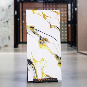 undefined-Calacatta Gold Fusion Marble Look Vitrified Tile Code38213