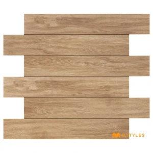 undefined-Nordic Oak Brown Matt Porcelain Wooden Plank Tile Code25097 150x900mm 8Pc