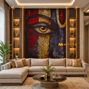 undefined-Vitrified Eternal Vision Poster Wall Tile Code37898 (4x6 Feet, Matt)