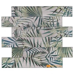 undefined-Palm Frond Printed Grey Carving Matt Vitrified Tile Code40650 200x1200mm 5Pc
