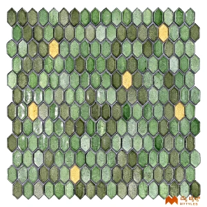 undefined-Imported Green Mosaic Wall Tile Code36338 (295x298mm, Glossy)