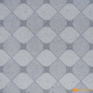 undefined-Gray Paver Check Vitrified Digital Parking Tile Code39125 600x600mm 3Pc 12mm