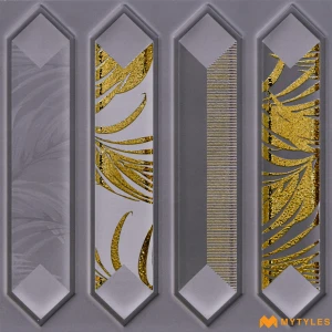 undefined-Ceramic Gray Picket Wall Tile Code38988 (300x300mm, Metallic)