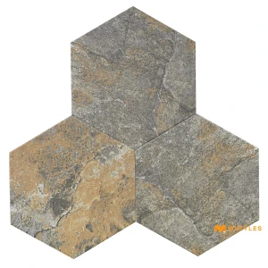 undefined-Vitrified Beige Hexagon Floor and Wall Tile Code39092 (220x255mm, Matt)