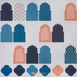 undefined-Vitrified Blue Designer Wall Tile Code38184 (600x1200mm, Matt)