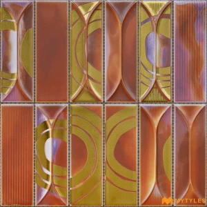 undefined-Ceramic Red Textured Wall Tile Code38964 (300x300mm, Metallic)