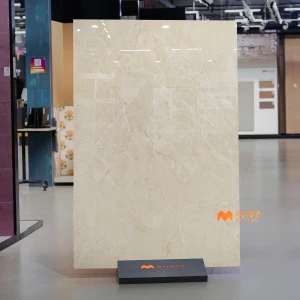 undefined-Ivory Beige Marble Look Vitrified Slab Tile Code37323