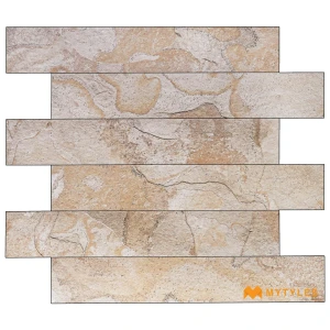 undefined-EarthCraft Beige Carving Matt Rustic Vitrified Tile Code40658 200x1200mm 5Pc