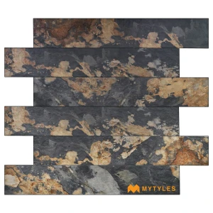 undefined-Molten Copper Black Matt Rustic Vitrified Tile Code40666 200x1200mm 5Pc
