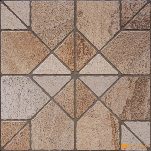 undefined-Vitrified Brown Digital Parking Floor and Wall Tile Code38375 (400x400mm, Matt)
