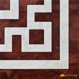 undefined-Red Greek Liner Matt Corner Tile Code39843 100x100mm 40Pc