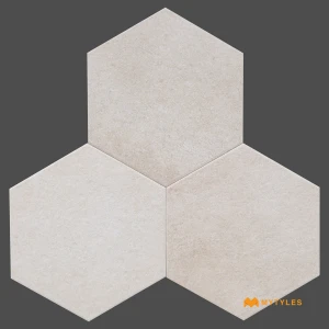 undefined-Vitrified Beige Hexagon Floor and Wall Tile Code39103 (220x255mm, Carving Matt)