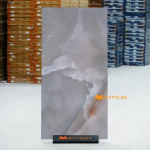 undefined-Persian Onyx Grey Matt Marble GVT Tile Code40347 600x1200mm 2Pc Pack
