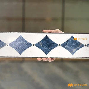 undefined-Blue Diamond Liner Matt Border Tile Code39830 100x600mm 12Pc