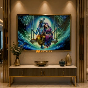 undefined-Vitrified Radha Krishna Poster Wall Tile Code32594 (600x900mm, Glossy)-CR-3010