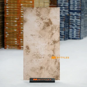 undefined-Distressed Brown Plaster Vitrified Rustic Tile Code40450 600x1200mm 2Pc Pack