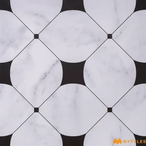 undefined-Monochrome Geometric Matt Vitrified Moroccan Tile Code40241 600x600mm 4Pc Pack