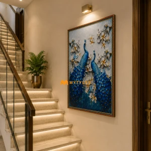 undefined-Peacock With Flowers Wall Tile Code31369 (600x900mm, Glossy)