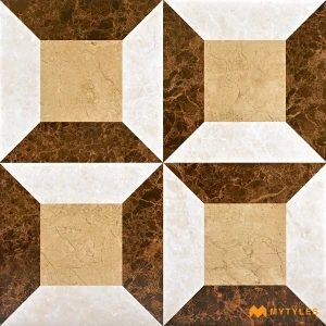 undefined-Brown Pinwheel Moroccan Matt Vitrified Tile Code39805 600x600mm 3Pc