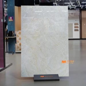 undefined-Grey Gold Vein Marble Look Vitrified Slab Tile Code37324