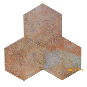 undefined-Vitrified Brown Hexagon Floor and Wall Tile Code39094 (220x255mm, Matt)