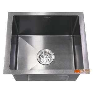 undefined-Futura Kitchen Sink - Hand Carved Color Series FS 1816 HM Code25560(18x16")Black