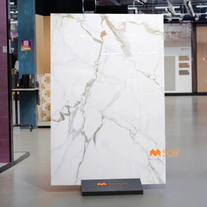 undefined-Statuario Gold Grey Marble Look Vitrified Slab Tile Code37334