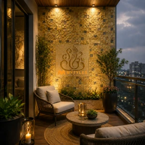 undefined-Natural Stone Ganesha Mural MYTMU007 Code22573 (600x600mm, Sandstone)