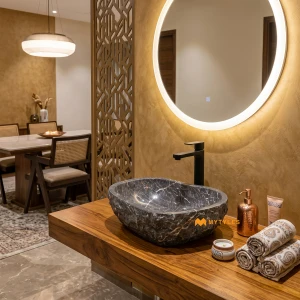 undefined-Marble Grey Wash Basin Code35755 (460x380x130mm, Glossy)