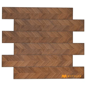 undefined-Walnut Natural Chevron Carving Matt Vitrified Tile Code40656 200x1200mm 5Pc