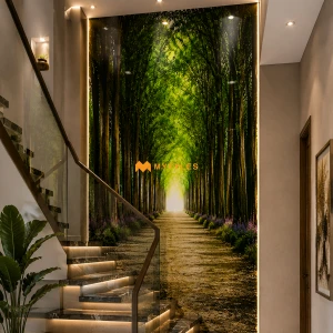 undefined-Green Trees Poster Wall Tile Code27375 (4x6Feet, Glossy,3Pcs)-KC-2407
