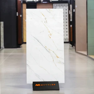undefined-Fine Gold Vein White Marble Look Tile Code37842