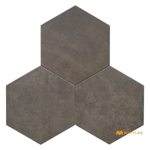 undefined-Vitrified Gray Hexagon Floor and Wall Tile Code39088 (220x255mm, Matt)