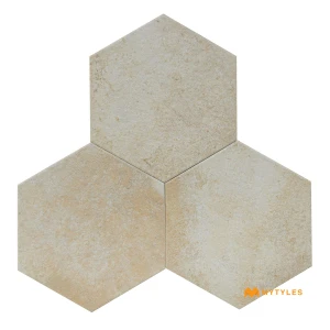 undefined-Vitrified Beige Hexagon Floor and Wall Tile Code39093 (220x255mm, Matt)