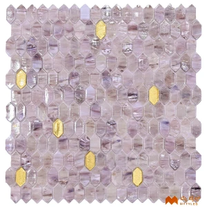 undefined-Imported Pink Mosaic Wall Tile Code36337 (295x298mm, Glossy)
