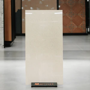 undefined-Cream Double Charge Vitrified Floor and Wall Tile Code38896 (600x1200mm, Glossy)
