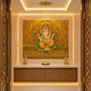 undefined-Poster Wall Tile - Code33637 Ganesha (2x3 Feet, Glossy, 1Pcs)