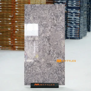 undefined-Ceppo Grey Glossy Double Charged Marble Vitrified Tile Code38888 600x1200mm 2Pc